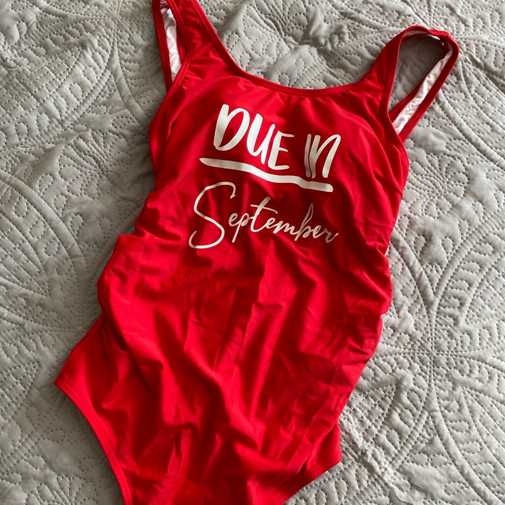 Women Maternity Swimsuit Cross Back. One piece Pregnant